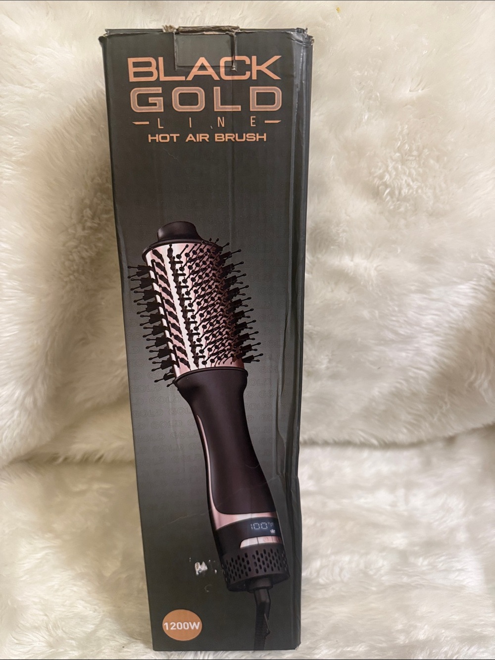 Nicebay One-Step Hair Dryer & Volumizer Hot Air Brush Black Gold NIB